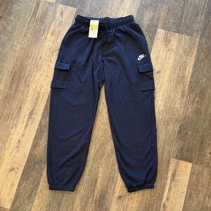 Nike Women's Navy Sweat Pants Cargo Joggers size Small